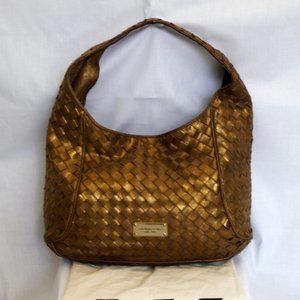 Michael Kors Gold/Bronze Woven Hobo